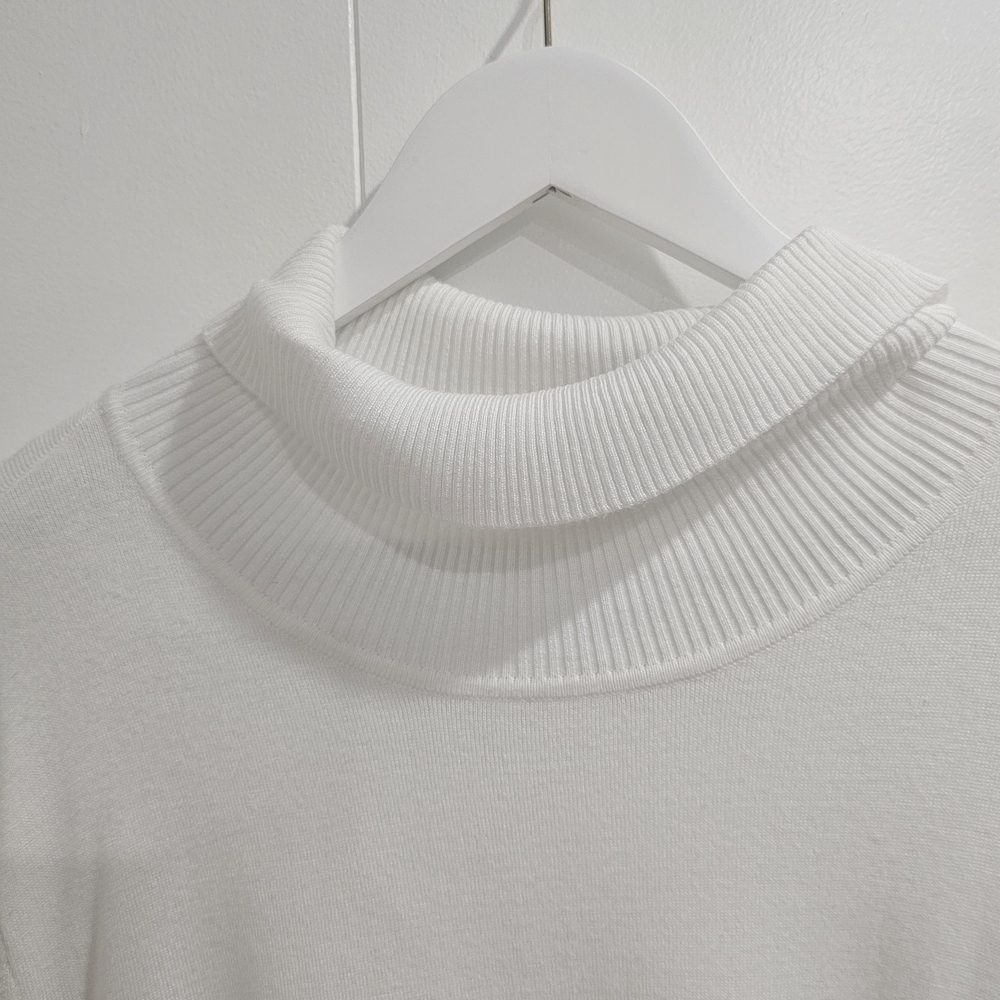 Plus Sz 2X Calvin Klein White Turtleneck Sweater Office Casual  Knit - Picture 4 of 13